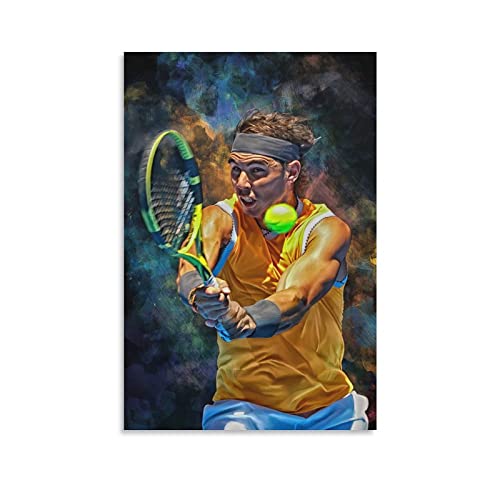 Rafael Nadal Poster, Tennissportler, berühmter Bilddruck, Leinwand, Poster, Wandfarbe, Kunst, Poster, Dekoration, moderne Kunstwerke, Geschenkidee, 60 x 90 cm von BEIAI