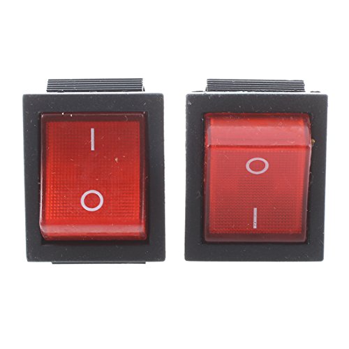BEIEM BEIEM(R) 16 A/250 V AC 20 A/125 V AC Kontrollleuchte rot 4 Pin On/Off DPST Wippschalter 2 Stück von BEIEM