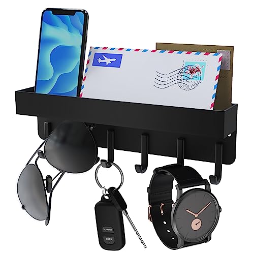 BEIERMU Schlüsselbrett, Multifunktional Schlüsselbrett mit Ablage / 6 Haken/ 3 Montagemöglichkeiten zur Auswahl Magnetstreifen/Klebeband/Nägeln, Modern Schlüsselkasten Schlüsselboard für Aufbewahrung BEIERMU Schlüsselbrett, Multifunktional Schlüsselbrett mit Ablage / 6 Haken/ 3 Montagemöglichkeiten zur Auswahl Magnetstreifen/Klebeband/Nägeln, Modern Schlüsselkasten Schlüsselboard für Aufbewahrung von BEIERMU