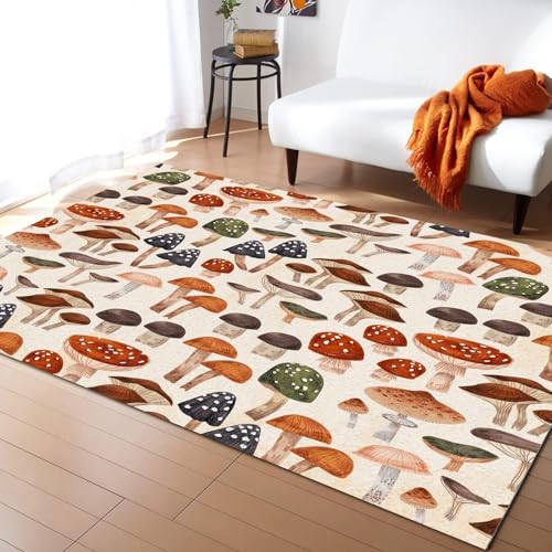 BEIGGA Moderne AusternPilz-Druck Kreativität Indoor-Teppich, Sammlung Pilzen Großer Teppiche - für Wohn-Esszimmer-Schlafzimmer-Dekoration,50 x 80 cm von BEIGGA