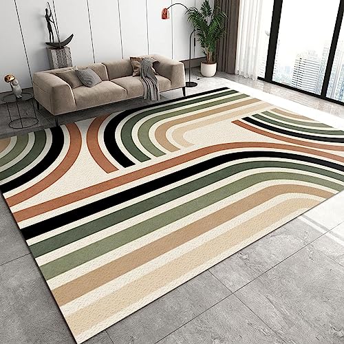 BöHmische Regenbogenkinde Teppiche Gegendr, Rote Gelbe Blaue GrüNe Lila Retro-Streifen Teppich, für Küche und Balkon Dekor Schlafzimmer Wohnzimmer Bodenteppich,120 x 180 cm von BEIGGA