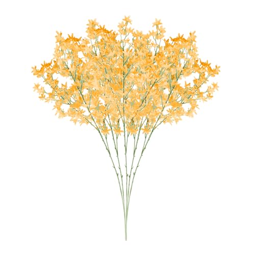 BEIJIALY 5 Stück Künstliche Orchideenstiele, Künstliche Blumen, Seide, Gefälschte Orchideen, Künstliche Tanzende Marienorchideen, Stiele, Blume, Künstliche Seidenblumen, Fühlen Sich Echt(Gelb) von BEIJIALY