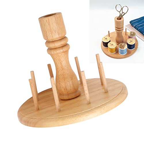 BEIJIALY Garnhalter aus Holz, Kleiner Garnständer, Garn-Organizer Zum Nähen, 8 Spulen, Spulenhalter aus Buchenholz, Stickerei, Quilten, Nähwerkzeuge von BEIJIALY