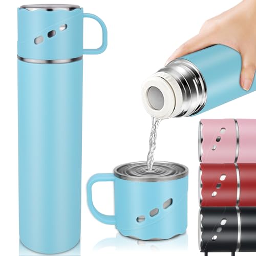 BEIJIE Trinkflasche Edelstahl 550 ml, Thermosflasche Auslaufsicher Doppelwandig BPA-Frei, Thermoskanne mit becher für Kaltes & Heißes, Thermo Vakuum Kinder Sport Gym Dunkel Blau BEIJIE Trinkflasche Edelstahl 550 ml, Thermosflasche Auslaufsicher Doppelwandig BPA-Frei, Thermoskanne mit becher für Kaltes & Heißes, Thermo Vakuum Kinder Sport Gym Dunkel Blau von BEIJIE