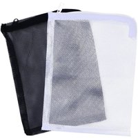 10 Stück Aquarium-Filterbeutel, Nylon-Netzbeutel mit Kordelzug, Netzbeutelsocken für Aquarien, Pools und Gärten, 15 x 20 cm (weiß und schwarz) von BEIJIYI
