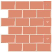 Beijiyi - 10 Stück orangefarbener 3D-Klebeaufkleber für Wandfliesen, Küche, Badezimmer (30,5 x 30,5 cm) von BEIJIYI