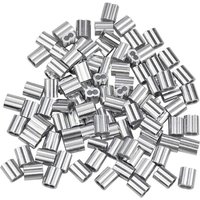 100 Stück Aluminiumhülsen, Drahtseil-Aluminiumhülsen, Aluminium-Crimpklemme mit Doppelhülsen für Drahtseile(2mm) von BEIJIYI