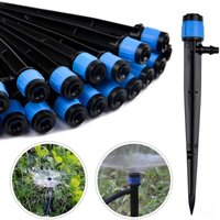 100 Stück Bewässerungstropfer, verstellbarer Mikrosprinkler für 1/4 (4–6 mm) Bewässerungsrohr, für die Rasenbewässerung im Gartengewächshaus (blau) von BEIJIYI