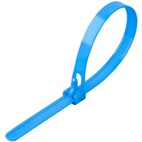 100 Stück wiederverwendbare Nylon-Kabelbinder (blau, 5 x 200 mm) von BEIJIYI