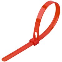 100 Stück wiederverwendbare Nylon-Kabelbinder (rot, 5 x 200 mm) von BEIJIYI