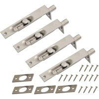 Beijiyi - 2 Paar robuste Edelstahl-Türriegel für primäre und sekundäre Türen, doppelte Öffnungssicherheit (10,2 cm). von BEIJIYI