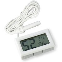 Beijiyi - 2-in-1-Digital-LCD-integriertes Thermometer-Hygrometer mit externem für Reptilien-Aquarium-Geflügel-Inkubator – Weiß von BEIJIYI