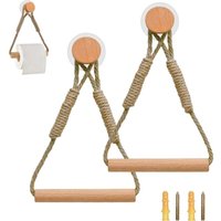 2er-Pack Toilettenpapierhalter im Vintage-Stil – Serviettenring aus Holzseil im rustikalen Stil für Küche und Badezimmer von BEIJIYI