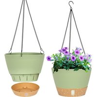 2er-Pack hängende Pflanzgefäße, 20,3 cm Durchmesser, hängender Blumentopf für drinnen und draußen mit Abflussloch und 3 Haken für Garten und Zuhause 2er-Pack hängende Pflanzgefäße, 20,3 cm Durchmesser, hängender Blumentopf für drinnen und draußen mit Abflussloch und 3 Haken für Garten und Zuhause von BEIJIYI