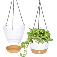 2er-Pack hängende Pflanzgefäße, 20,3 cm Durchmesser, hängender Blumentopf für drinnen und draußen mit Abflussloch und 3 Haken für Garten und Zuhause 2er-Pack hängende Pflanzgefäße, 20,3 cm Durchmesser, hängender Blumentopf für drinnen und draußen mit Abflussloch und 3 Haken für Garten und Zuhause von BEIJIYI