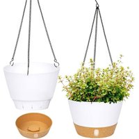 2er-Pack hängende Pflanzgefäße, 25,4 cm Durchmesser, hängender Blumentopf für drinnen und draußen, mit Abflussloch und 3 Haken für Garten und Zuhause 2er-Pack hängende Pflanzgefäße, 25,4 cm Durchmesser, hängender Blumentopf für drinnen und draußen, mit Abflussloch und 3 Haken für Garten und Zuhause von BEIJIYI
