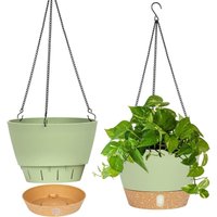 2er-Pack hängende Pflanzgefäße, 25,4 cm Durchmesser, hängender Blumentopf für drinnen und draußen mit Abflussloch und 3 Haken für Garten und Zuhause 2er-Pack hängende Pflanzgefäße, 25,4 cm Durchmesser, hängender Blumentopf für drinnen und draußen mit Abflussloch und 3 Haken für Garten und Zuhause von BEIJIYI