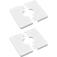 2er-Pack quadratische, selbstklebende Rohrabdeckungen aus ABS-Kunststoff für Brauseschläuche mit 22 mm Durchmesser (weiß) von BEIJIYI