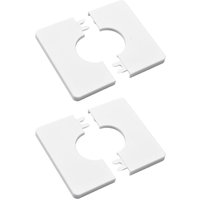 2er-Pack quadratische, selbstklebende Rohrabdeckungen aus ABS-Kunststoff für Duschschläuche mit 32 mm Durchmesser (weiß) von BEIJIYI