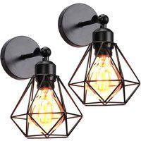 2er Set Vintage Industrielle Wandleuchten Innen, Deckenleuchten E27 Metall Industrielle Wandlampe Retro Verstellbar 180° Wandbeleuchtung Küche von BEIJIYI