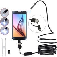 Beijiyi - 3 in 1 USBMicroType-C Endoskop Ultradünne 8 mm halbstarre Inspektionskamera mit 6 LEDs IP67 wasserdicht und Schlangenkabel (2 m) von BEIJIYI