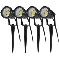 4 Stück Outdoor-Erdspießbeleuchtung COB 5W 220V IP65 Wasserdichter verstellbarer Scheinwerfer LED-Gartenlampe Beleuchtung für Wege Pflanzen Balkon von BEIJIYI