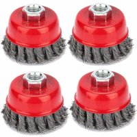 4er Set Kegelbürsten Schleifer Drahtbürste Topfbürste gedreht Schleifbürsten für Winkelschleifer Rostentfernung Ø 75 mm M142 4er Set Kegelbürsten Schleifer Drahtbürste Topfbürste gedreht Schleifbürsten für Winkelschleifer Rostentfernung Ø 75 mm M142 von BEIJIYI