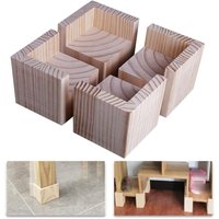 4er-Set Möbelerhöhungen aus Holz, Schreibtisch-Betterhöhung, Möbelhebefüße, Beine bis zu für Schreibtisch, Tisch, Bett (5 x 5 x 10 cm) von BEIJIYI