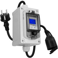 60A 230V Mobiler Digitaler Stromzähler, IP67 Wasserdichter Kilowatt Stromzähler mit Universal CEE Schuko Steckdose, Stromausfallspeicherfunktion, für von BEIJIYI