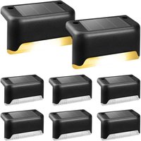 8er-Pack Solar-Deckleuchten, wasserdichte Solarleuchten für den Außenbereich für Außentreppen, Stufen, Zäune, Hof, Terrasse und Auffahrt (Schwarz, von BEIJIYI