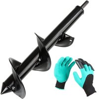 ASelected Erdbohrer, Gartenbohrer Ø 83mm + Handschuhe, Gartenbohrer für Bohrmaschine, praktisches Pflanzwerkzeug zum Pflanzen von Blumen, Bäumen und von BEIJIYI