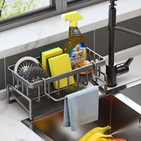 Aufbewahrung und Organisation in der Küche, Spülbecken-Organizer mit automatischer Ablaufschale für Schwammhalter, Handtuchhalter, tolles Aufbewahrung und Organisation in der Küche, Spülbecken-Organizer mit automatischer Ablaufschale für Schwammhalter, Handtuchhalter, tolles von BEIJIYI
