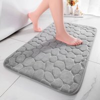 Badematte aus Memory Foam – saugfähige Duschmatte – dekorative Badematte – rutschfeste Matte für Badezimmer und Wohnzimmer – 40 x 60 cm – Hellgrau Badematte aus Memory Foam – saugfähige Duschmatte – dekorative Badematte – rutschfeste Matte für Badezimmer und Wohnzimmer – 40 x 60 cm – Hellgrau von BEIJIYI