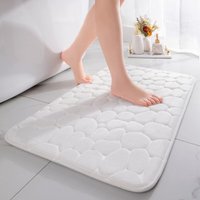 Badematte aus Memory Foam – saugfähige Duschmatte – dekorative Badematte – rutschfeste Matte für Badezimmer und Wohnzimmer – 40 x 60 cm – Weiß Badematte aus Memory Foam – saugfähige Duschmatte – dekorative Badematte – rutschfeste Matte für Badezimmer und Wohnzimmer – 40 x 60 cm – Weiß von BEIJIYI