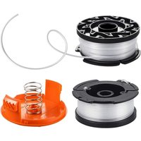 2 Stück Nylon-Rasenmäher-Ersatzspule, Freischneider-Fadenspule mit 1 Packung Kappe, 1 Federtrimmer-Ersatzspulen für Black Decker AF-100-3ZP von BEIJIYI