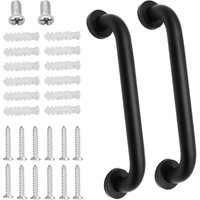 Beijiyi - 2-teiliger Badezimmer-Haltegriff, 30 cm, rutschfester Edelstahl-Sicherheits-Haltegriff, schwarz geölter Handlauf für Badewanne, wc, Küche, von BEIJIYI