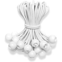 25er Set Gummispanner mit 20 cm Kugel, Gummispanner für Planen, Zeltspanner, Gummispanner, für Planen, Zelte, Banner, Netze, Pavillons, weiß von BEIJIYI