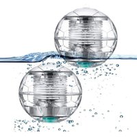 2er-Pack schwimmende Solar-Poolleuchte, automatische LED-Beleuchtung, Solarlampe für Gartenteich, Schwimmbad, Teich, Außenbereich, Party-Dekoration von BEIJIYI