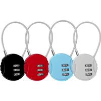 Beijiyi - 4 Stück 3-stellige Code-Vorhängeschlösser, Flugzeug-Koffer-Vorhängeschlösser, kleine Kabel-Vorhängeschlösser, Beijiyi - 4 Stück 3-stellige Code-Vorhängeschlösser, Flugzeug-Koffer-Vorhängeschlösser, kleine Kabel-Vorhängeschlösser, von BEIJIYI
