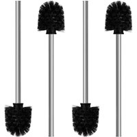 4er Set Toilettenbürsten - Durchmesser 8 cm - Toilettenreinigungsbesen mit Edelstahlgriff - Toilettenbürste mit elegantem Design (Schwarz) von BEIJIYI