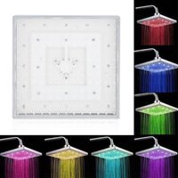 Beijiyi - Fester quadratischer Duschkopf, 8-Zoll-LED-Duschkopf, Wasserfall-Duschkopf aus Kohlenstoffstahl, verstellbarer Duschkopf für Badezimmer, von BEIJIYI