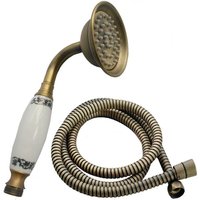 Beijiyi - Hochdruck-Handbrause im traditionellen Retro-Stil und 1,5 m Schlauch (Antikes Kupfer) von BEIJIYI