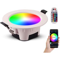 Beijiyi - LED-Einbaustrahler RGB-Farbe, einstellbare Helligkeit 700 Lumen, mit Fernbedienung für Wohnzimmer, Badezimmer, Küche, Ausstellungskorridor, von BEIJIYI