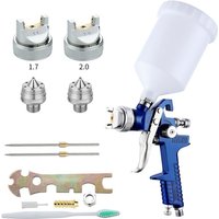 Beijiyi - Professionelle HVLP-Farbspritzpistole, Schwerkraft-Farbspritzsystem, 2 Düsen, 1,7 mm, 2,0 mm Becher, 600 cc Beijiyi - Professionelle HVLP-Farbspritzpistole, Schwerkraft-Farbspritzsystem, 2 Düsen, 1,7 mm, 2,0 mm Becher, 600 cc von BEIJIYI