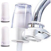 Wasserhahn-Wasserfilter, Küchen-Wasserhahnfilter, Anti-Kalk-Wasserhahnfilter, gereinigtes Wasser der Klasse 8, mit 2 Filterelementen, transparentes Wasserhahn-Wasserfilter, Küchen-Wasserhahnfilter, Anti-Kalk-Wasserhahnfilter, gereinigtes Wasser der Klasse 8, mit 2 Filterelementen, transparentes von BEIJIYI