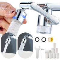 Beijiyi - Wasserhahnverlängerung mit Filterfunktion, multifunktionaler 1080-Grad-Verlängerungshahn, klarer Wasserfilter, mit 8 Filterelementen und Beijiyi - Wasserhahnverlängerung mit Filterfunktion, multifunktionaler 1080-Grad-Verlängerungshahn, klarer Wasserfilter, mit 8 Filterelementen und von BEIJIYI