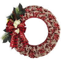 Beijiyi - Weihnachtskranz, Weihnachtsbaumkranz aus Kunstleinen, hängende Weihnachtsdekoration, künstlicher Weihnachtskranz, Weihnachtskranz für die von BEIJIYI