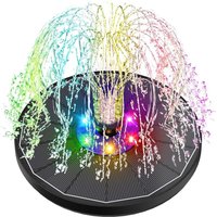 Bunter LED-Solarbrunnen, 3,5 W schwimmende Solar-Teichpumpe für den Außenbereich, 2200-mAh-Akku, 2025-Glas-Solarbrunnen mit 7 Düsen und 4 festen von BEIJIYI