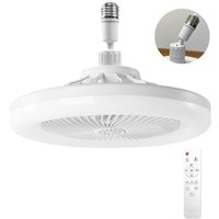 Deckenventilator mit Licht, Deckenventilator mit Fernbedienung, leiser Deckenventilator, E27 dimmbare LED-Deckenleuchte, 3 Geschwindigkeiten, Timer von BEIJIYI
