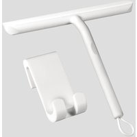 Duschabzieher, streifenfreier Duschabzieher für Glastüren, Badezimmerabzieher mit Halter - 21 cm weiß, Silikonabzieher für Duschtüren, Autofenster, von BEIJIYI